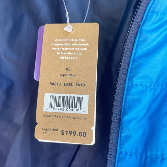Brand new with tags Patagonia Vibrant Blue Puffer Jacket - Picture 6 of 9